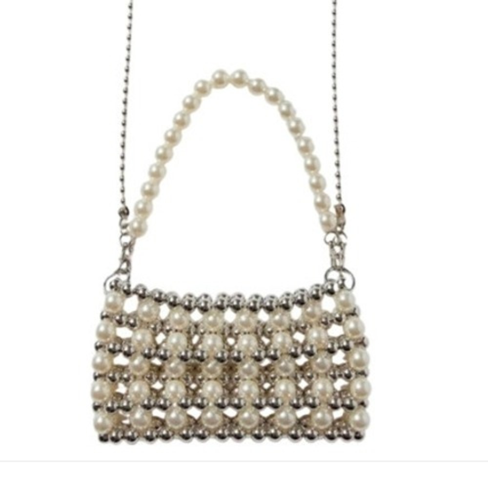Urban Outfitters Kimchi Blue Beaded Micro Pearl Convertible Crossbody Bag
